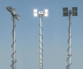 telescoping aluminum mast portable light tower 12m sectional antenna mast 40ft winch up 800W